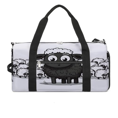 Gym Bag,Cartoon Black White Sheep Gym Duffle Bag,sports Gym Bag,small Fitness Workout Sports Duffle Bag,gym Bag for Women And Men, style