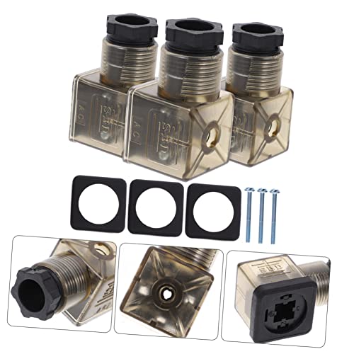 VILLCASE 3 Peças 43650A Caixa De Junção Caixa Preta Conector Da Bobina Caso Solenóide Conector Da Bo