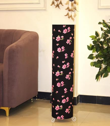 Image of Cotton Fabric Floor Lamp for Bedroom's Desk Lamp for LivingRoom, Bed Room, Office | Night Stand Dimmable Room Floor Lamp for Reading Corner Lamp (Black Printed)