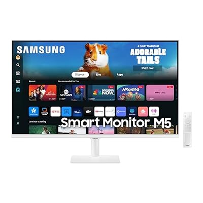 SAMSUNG 32-Inch M5 (M50D) Series FHD Smart Monitor with Streaming TV, Speakers, HDR10, Gaming Hub, Multiple Ports, Workout Tracker, Vision Accessibility Tools, LS32DM501ENXZA, 2024