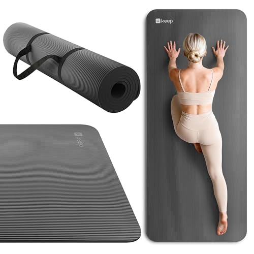 KEEP Extra Thick NBR Yoga Mat for Women & Men, 10mm Thick, 72”x32” Large Exercise Mat with Non-Slip Workout Mat for Yoga, Pilates, Stretching, Meditation – Wide & Cushioned Fitness Mat - Image 2