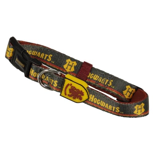 Collar Premium para Perros de Harry Potter - Color Amarillo y Rojo - Talla XXS-XS - Cierre Rápido de Click - Elaborado en Polyester - Diseño de Gryffindor - Producto Original Diseñado en España
