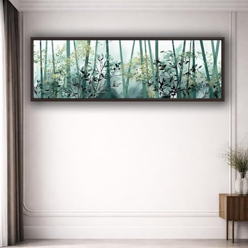 Impression sur toile Forêt de bambous premium avec cadre intérieur