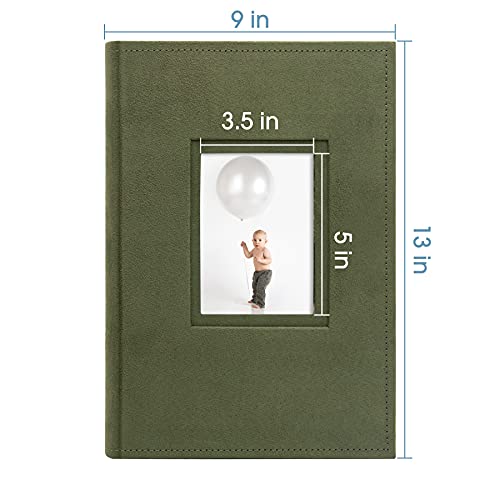 Golden State Art, Photo Album Hold 300 4X6 Horizontal Pictures With Memo For Christmas, Weddings, Holidays, Engagements, Vacations, Family ( 3 Per Page,Suede Cover,Color Green) #TOP6