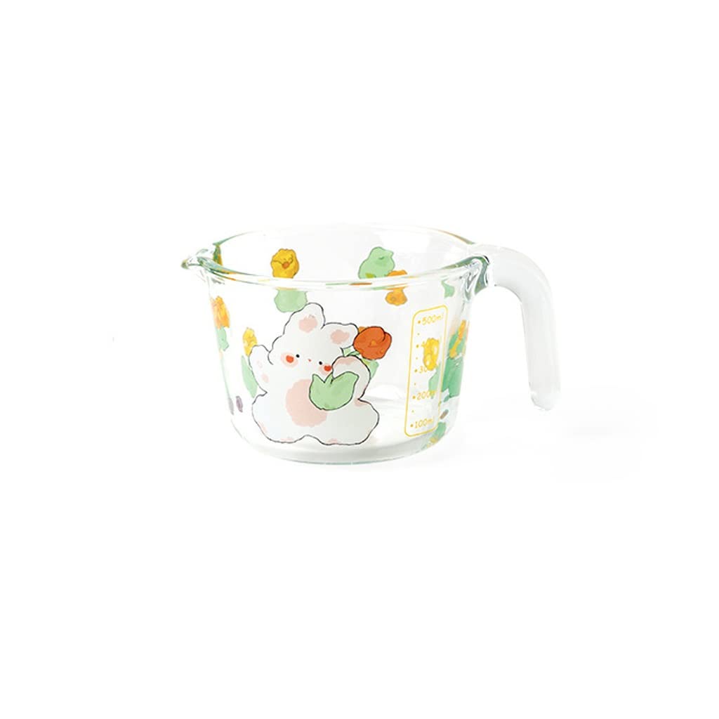 Glass Measuring Cup With Scale Milk Cup High Temperature Resistant Household Kitchen Baking Beaten Egg Cup Measuring Water Cup(D)