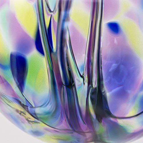 Luke Adams Glass | 3" Mini Glass Tree Of Life | Handmade Ornament | Hanging Garden Gazing Ball | Indoor Outdoor Home Décor | (Sea Sky Violet) #TOP3