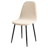 Housses de Chaise de Salle à Manger Scandinaves, 1/4/6 Pieces Housse de Chaise Design Extensible Universelles Amovible Lavable Couverture de Chaise pour Bouquet Maison Mariage Réunion(Beige，1 Piece)