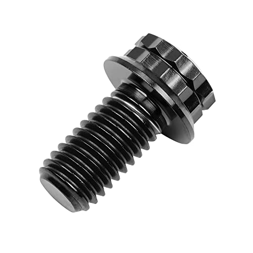 Image of Titanium Flange 12 Point Head M8 x15 20 25 30 35 40 45 50 55 60 65mm Screw Bolt Pack of 4 (M8x15mm, Black)