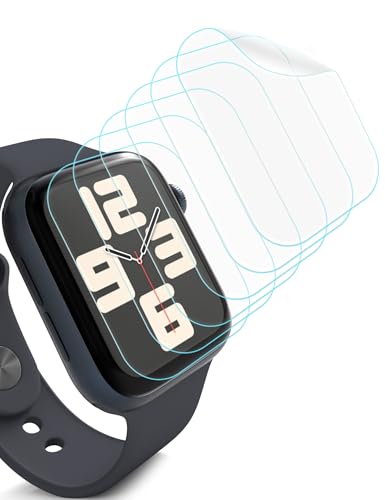 Sinoacc Displayschutz Kompatibel mit Apple Watch SE 44mm (6 Stück) Selbstheilende TPU Schutzfolie für Apple Series 6 5 4...