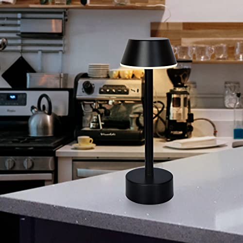 Egobasic Cordless Table Lamp, Rechargeable Battery Led Desk Light, Portable Touch Night Lamp, Metal Small Lamps For Dinner Coffee Table Restaurant Bedroom Bar Dining Decor, 11.8In Black #TOP7