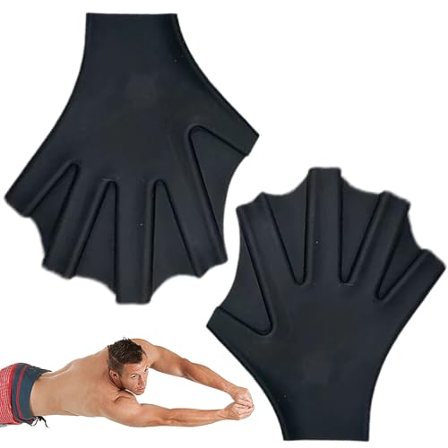 Palas de natación – Guantes de aletas de natación de silicona, paletas antideslizantes de mano con patas de pato que mejoran el agarre para buceo, esnórquel, piscina, Beack en alta mar