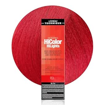 L'Oréal Technique HiColor Red HiLights Permanent Hair Color for Dark Hair | Intense Red Highlights | No Pre-Lightening Required | Rich, No-Drip Creme | Quick Processing Time | Color Resists Fading