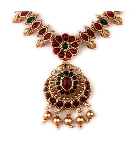 Image of Sasitrends Classic Matte Gold Plated Necklace Set For Women