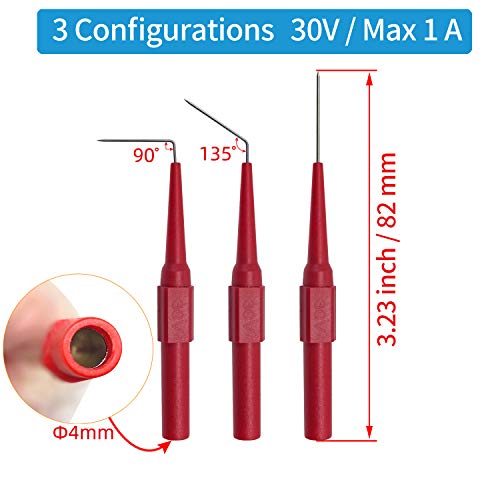 Testeronics 34-In-1 Test Lead And Test Probe Kit For Multimeter Tester | Lead Extension Right Angle To Straight 4Mm Banana Plug Connectors Meter Leads | Multi-Type Back Probe Set | Alligator Clips #TOP6