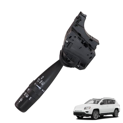 Motarithl Turn Signal Switch with Automatic Headlights & Fog Light Compatible with 2007-2017 Jeep Compass Patriot Wrangler Liberty Dodge Avenger Journey Nitro Chrysler 200 Sebring Replace 68015101AG