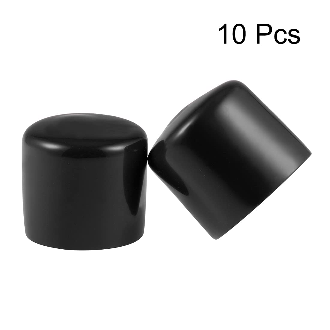 uxcell 10pcs Rubber End Caps 32mm(1 1/4-inch) ID Vinyl Round End Cap Cover Screw Thread Protectors Black