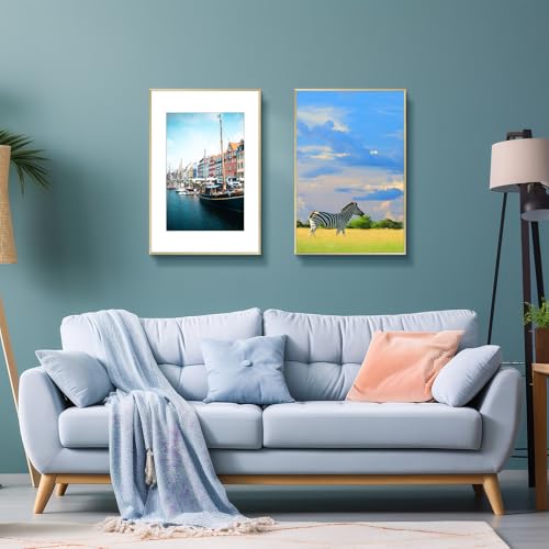 Frametory, Aluminium-Bilderrahmen, 40,6 x 61 cm, goldfarbener Rahmen mit herausnehmbarer Matte für 30,5 x 45,7 cm große Fotos, 61 x 40… – Ansicht 6