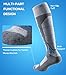 WEIERYA Ski Sock Merino Wool Ski Socks Mens Womens Skiing & Snowboarding Socks, Over The Calf (US, Alpha, Large, Regular, Regular, 2, Grey)