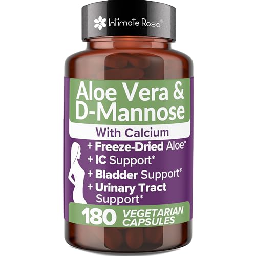 Intimate Rose Aloe Vera Capsules - IC Supplements - 200x Concentrate Pure Aloe Vera + D-Mannose + Calcium - Easy to Swallow Aloe Vera Pills