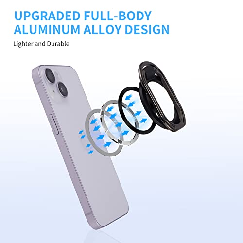 Image of Magnetic Phone Ring Holder, Removable Grip & Kickstand for MagSafe