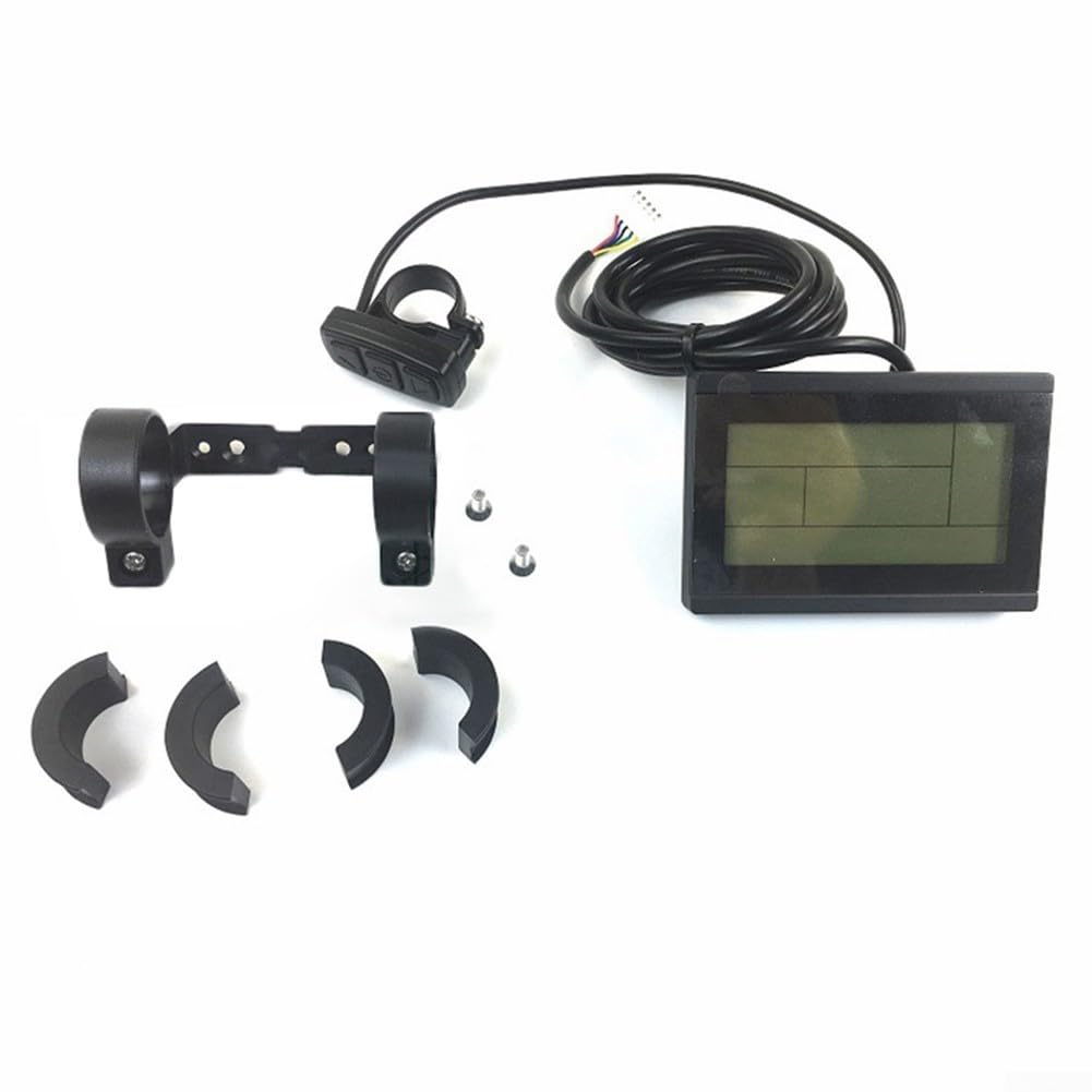 KT-LCD3 Écran LCD Compteur de Vitesse numérique pour vélo électrique 24 V 36 V 48 V pour contrôleur de série KT, Instrument de vélo étanche avec Support et vis, Noir