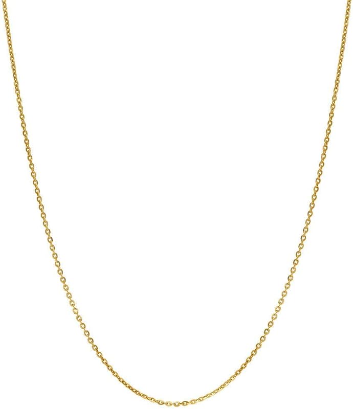 BERRICLE Italian Sterling Silver Fashion Rolo Chain Necklace for Women, Yellow Gold Flashed