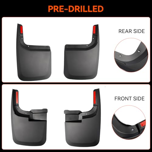 Image of runmade Mud Flaps No Drill for Ford F-250 /F-350 Super Duty 2017-2024 | Fits 2017-2024 Ford F-250 /F-350 Super Duty. No drilling required. Front & rear set. 4-piece kit.