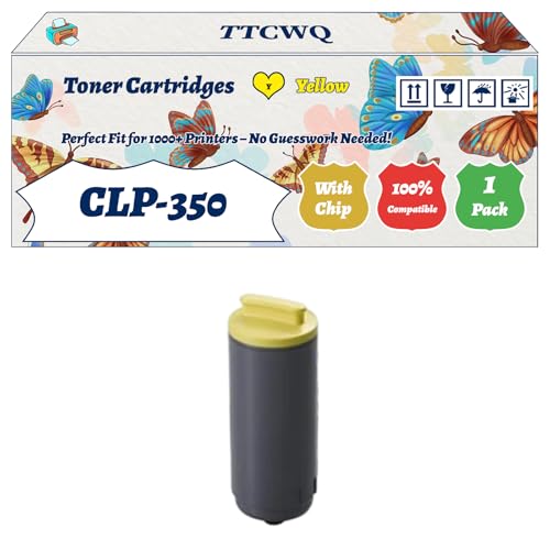 Compatible for Samsung CLP-350 Toner Cartridges Work for Samsung CLP-350 CLP-350N Printers, with Chip, High Yield 4000 Pages, High-Definition Printing (1 Pack Yellow)