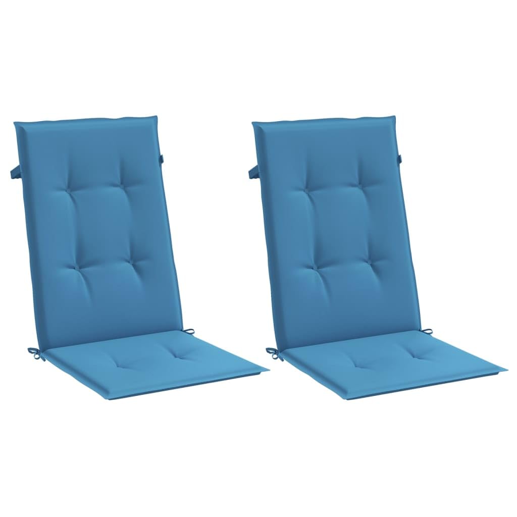 Set di 2 cuscini per sedia con schienale alto, blu melange, 120 x