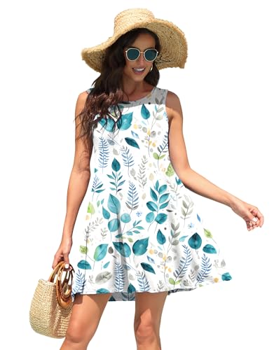 Image of WEACZZY Women Summer Casual Swing T Shirt Dresses Beach Cover up Loose Dress