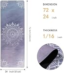 SNΛKUGΛ Yoga Mat - Premium 3.5MM Print Suede & Eco-Friendly Natural Rubber Non Slip Exercise & Fitness Mat for Yoga, Pilates, Bikram, Ashtanga & Workouts (72" x 26" x 3.5mm)