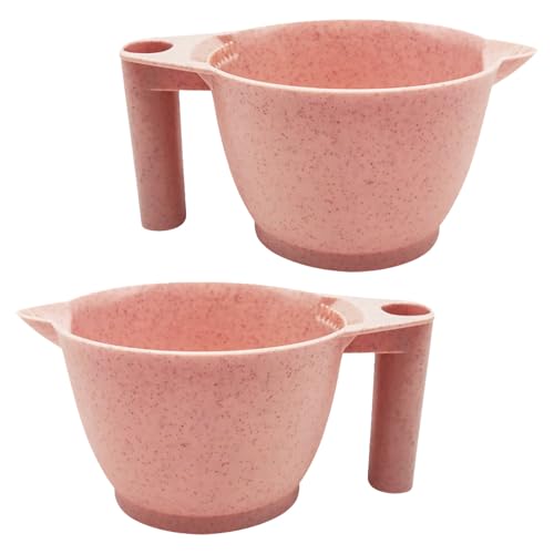 TIDTALEO Ciotole per Tintura Chioma Manico Set da 2 Pezzi in PP Resistente Ciotole Colorate per Miscelare Tinte Professionali Strumenti per Colorazione Fai da Te e Salone