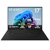 LG gram 17Z90TL - 17 Inch 2.5K IPS Ultra-Lightweight Laptop, Intel Core Ultra 7 256V 47TOPS NPU - EVO Edition, 16GB RAM, 1TB SSD, Windows 11 Home, gram Hybrid AI, Copilot+ PC, Black (2025)