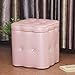 Kays Podnóżek Otomana pudełko do przechowywania oparcie siedzisko otomana schowek krzesło stołek tapicerowany podnóżek kwadratowy puf krzesło stołek, 40 * 40 * 40 cm (kolor: Różowy)