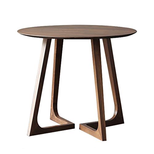 Mesa Redonda pequeña Mesa de Centro Simple Moderna Sofá Mesa Lateral balcón Informal Mesa de café Negociación Creativa Vector de la recepción (Color : Black Wood, Size : 75 * 75 * 80cm)