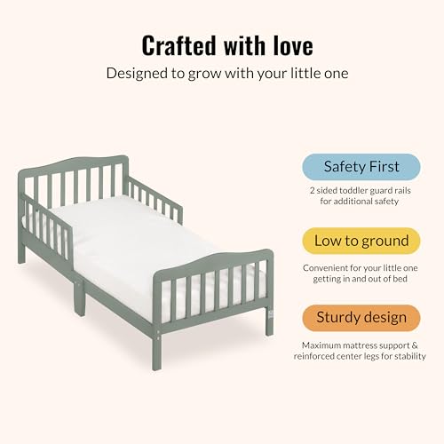 Image of Dream On Me Classic Design Toddler Bed, GREENGUARD Gold, Meadow Green