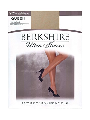 Image of Berkshire 4413 Women's Ultra Sheer Non-Control Top Pantyhose with Sandalfoot Toe - Made in USA - Nylon & Cotton Blend
