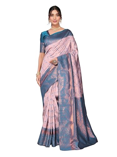 Image of Women's Kanjivaram Soft Silk Banarasi Saree With Blouse Piece | Banarasi Sari For Women | Saree with Blouse piece