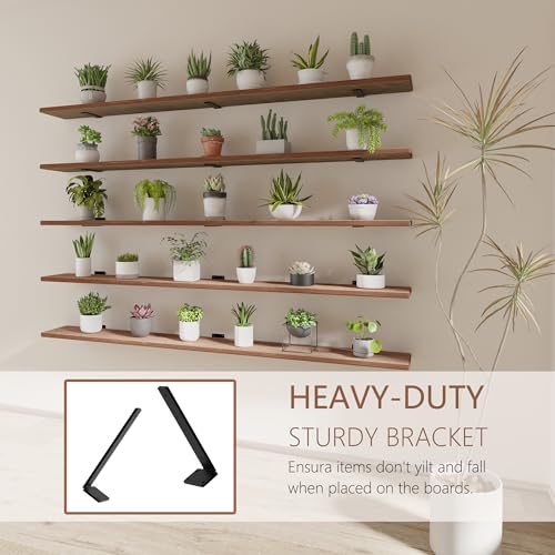 Image of 5 Tier Book Shelf,Long Floating Shelf for Wall 72 inch,Farmhouse Bookcase Long Wall Shelves,Wall Mounted Bookshelf Display Shelves