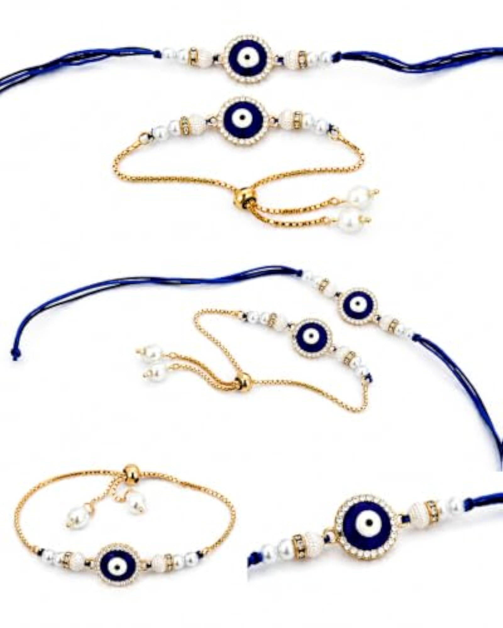 Infinity Evil Eye Rakhi Set for Brother & Bhabhi