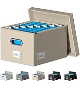 Highcool File Organizer Box - Set Of 4 Collapsible Decorative Linen Filing Storage Hanging File Folders Office Cabinet Letter Size Light Grey 15x12 2x10 7 - View #8
