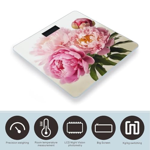 Báscula digital Peony Flowers Blossom para baño miniatura 3