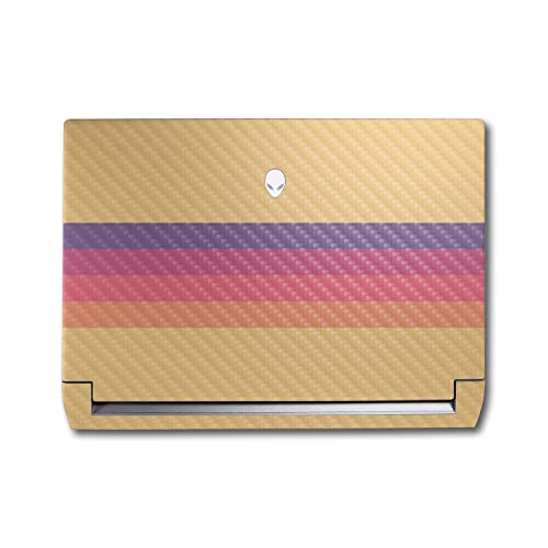 Image of MightySkins Carbon Fiber Skin Compatible With Alienware M17 R5 (2022) Full Wrap Kit - Mellow Stripes | Protective Durable Textured Carbon Fiber Finish | Easy To Apply & Change Styles | Made in the USA