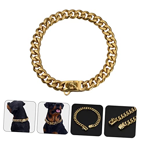 Collier pour chien acier inoxydable or accessoire durable animaux - 5