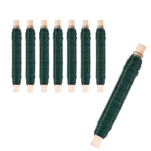 Strehknewen 8 Rollen Blumendraht Grün – Ø 0,71mm × 35m Bindedraht & Basteldraht verzinkt auf Holzstab – Grüner Draht zum Basteln, Kranzbinden & Floristik Strehknewen 8 Rollen Blumendraht Grün – Ø 0,71mm × 35m Bindedraht & Basteldraht verzinkt auf Holzstab – Grüner Draht zum Basteln, Kranzbinden & Floristik