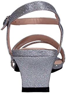 Floral Jenna (DP869) Women's Wide Width Glittery Rhinestone Upper Straps Heeled Sandals Silver 7 | Image 3