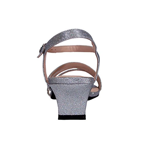 Floral Jenna Women's Wide Width Glittery Rhinestone Upper Straps Heeled Sandals4