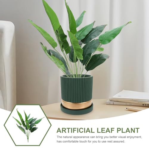 Luxshiny Plantas Artificiais 32 Folhas Altas De Bananeira Falsa Com Hastes Palmeira Falsa Planta De