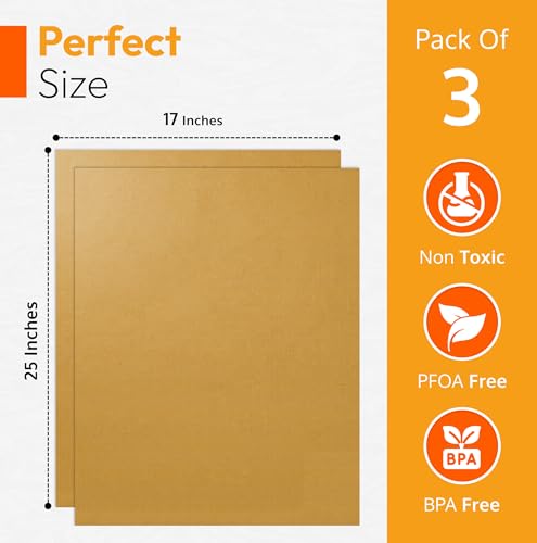 image for ThreadNanny Gold 2 Pack Large Thick Heavy Duty Non Stick Teflon Oven L