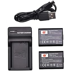 Bateria Canon Rebel T5 DSTE LP-E10 Li-Ion Batería (2 Paquetes) Traje y Cargador Micro USB Compatible para Canon EOS 1100D 1200D X50 X70 Rebel T3 Rebel T5